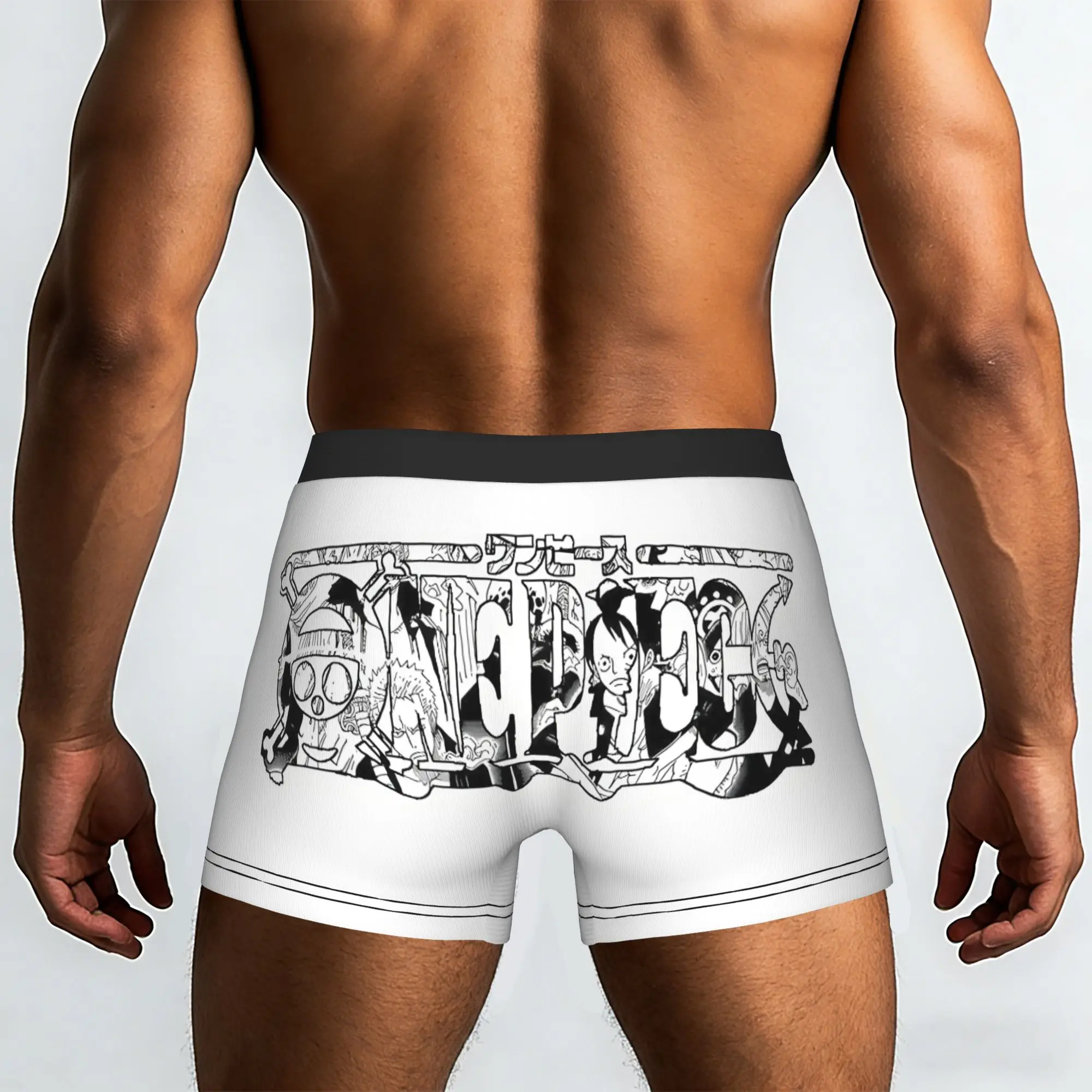 One Piece  Manga One Piece Underpants Homme Panties Male Underwear Print Shorts Boxer Briefs