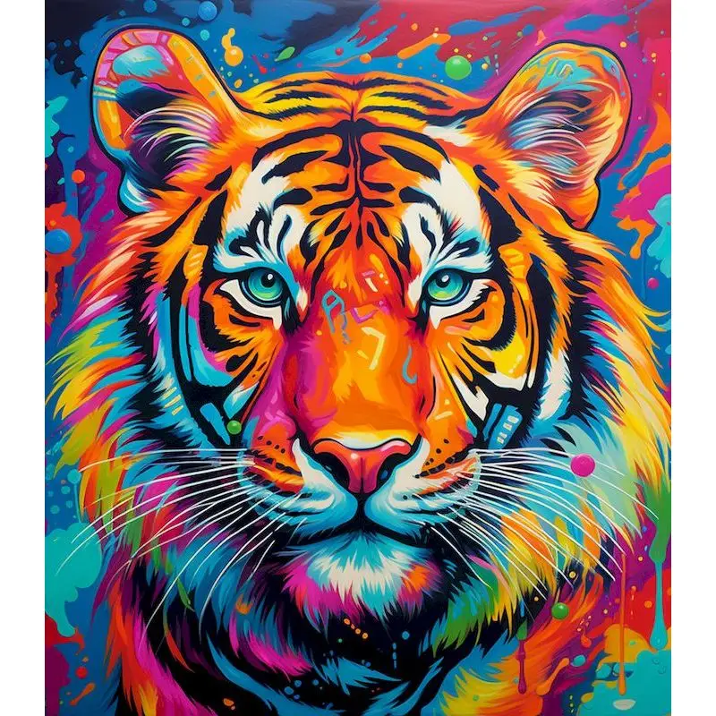 

GATYZTORY DIY Diamond Mosaic Full Tiger Animal Diamond Art Painting Pictures Of Rhinestones Diamond Embroidery Sale Hobby