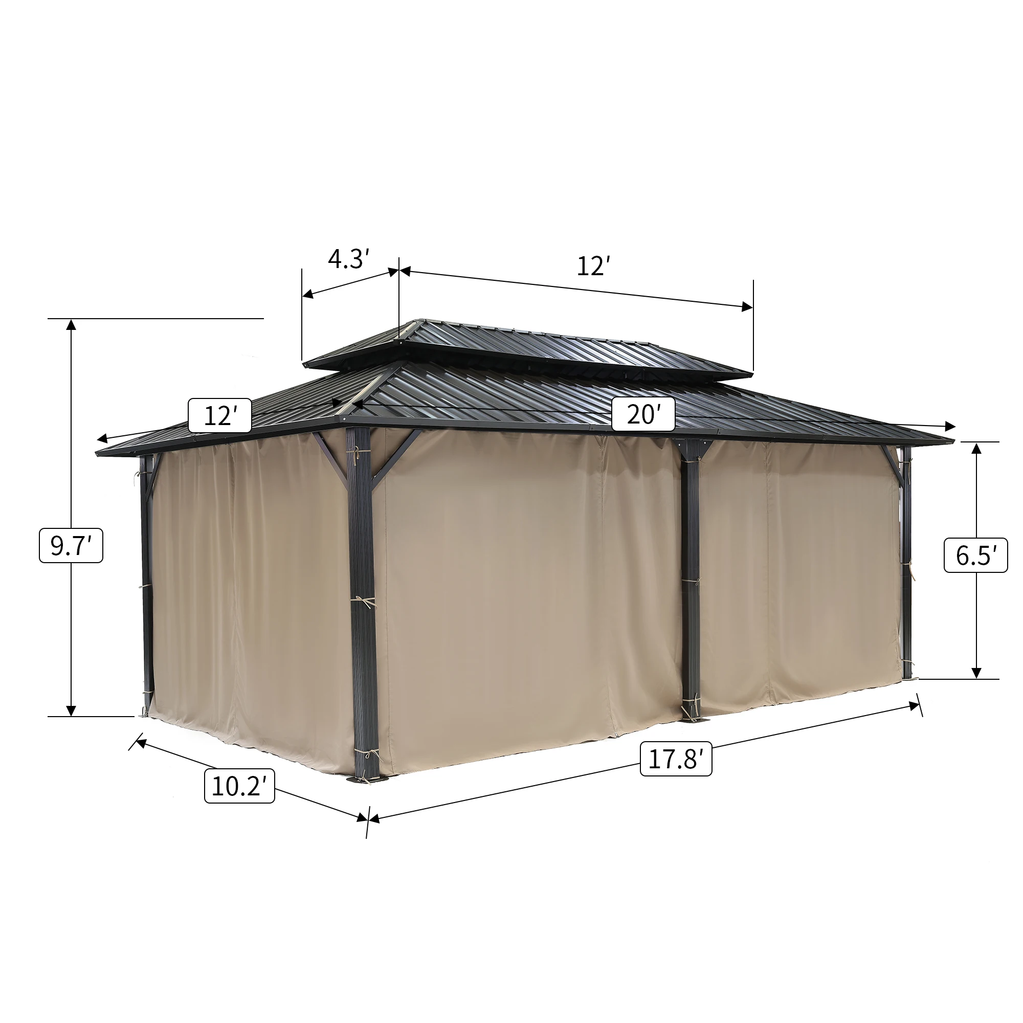 Factory Direct 2026 Double Met - Outdoor Furniture Gazebo review and price