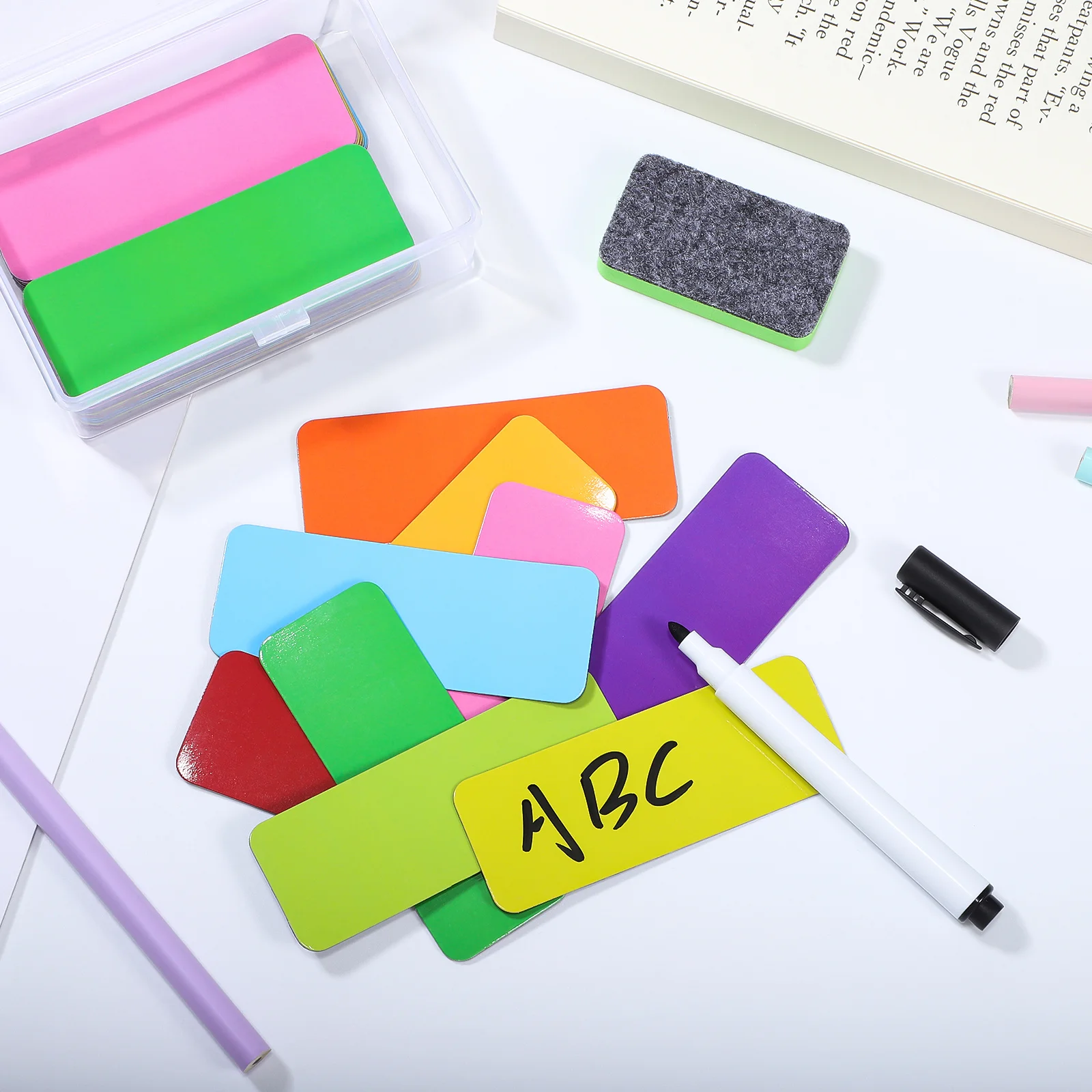 

1Set Magnetic Labels Writable Dry Erase Magnets Name Tags Whiteboard Fridge Memo Stickers Reusable Magnetic Refrigerator