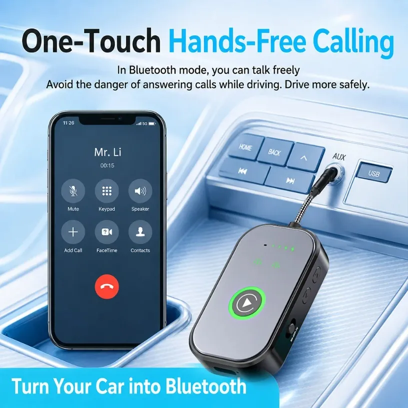 Bluetooth 6.0 Audio Adapter TX RX Transmitter Receiver Dual Connection DSP Noise Canceling For TV Car Switch Airplane Hot Sale