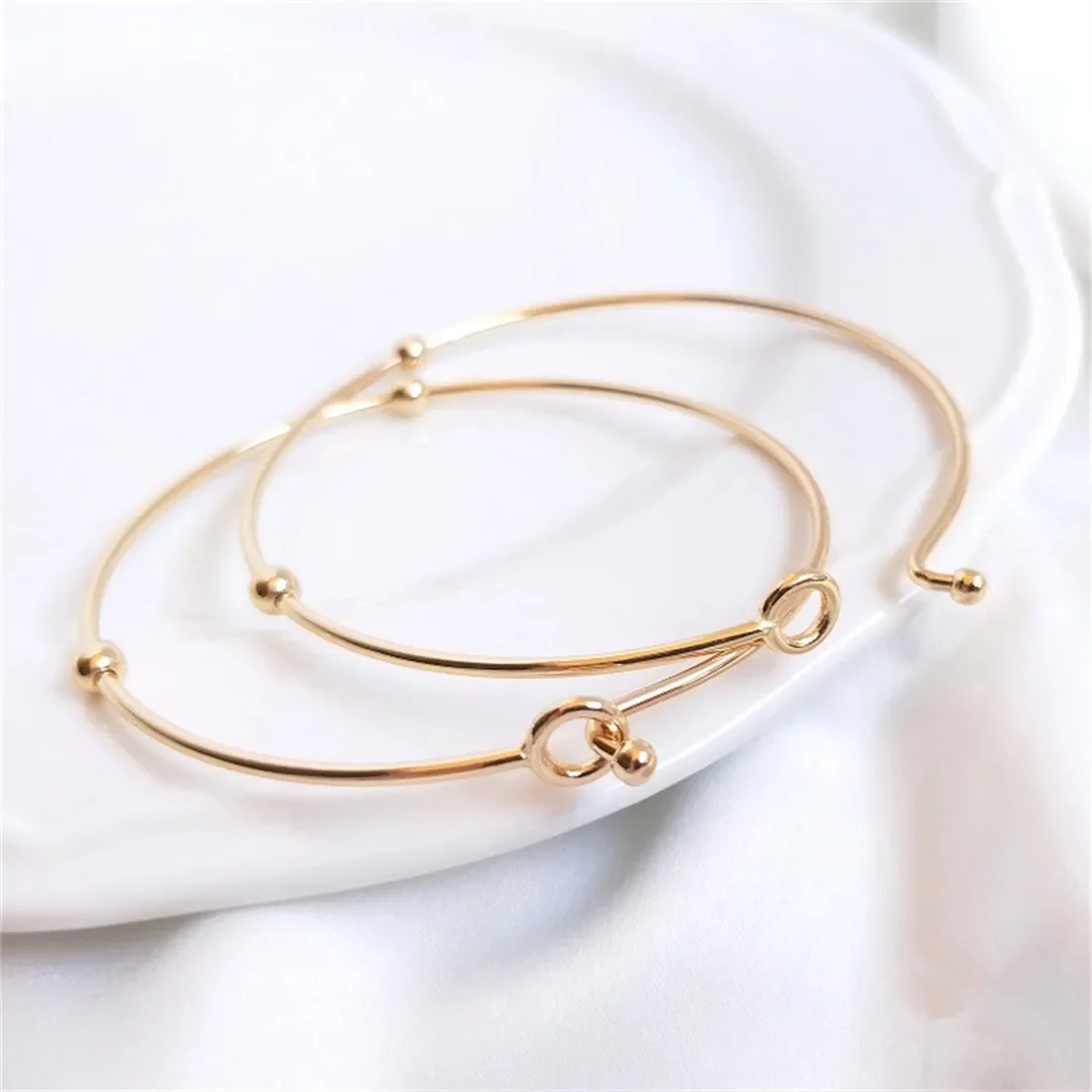 

14K Copper Wrapped Gold Bracelet Simple Fashion Bead Ring Bracelet Diy Handmade Jewelry Bracelet B721