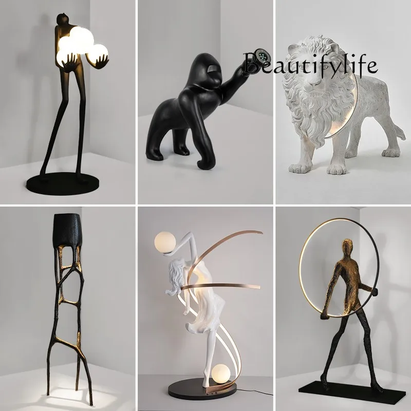 Portrait Floor Lamp Creative Personality Sculpture Art Decoration Design Sense