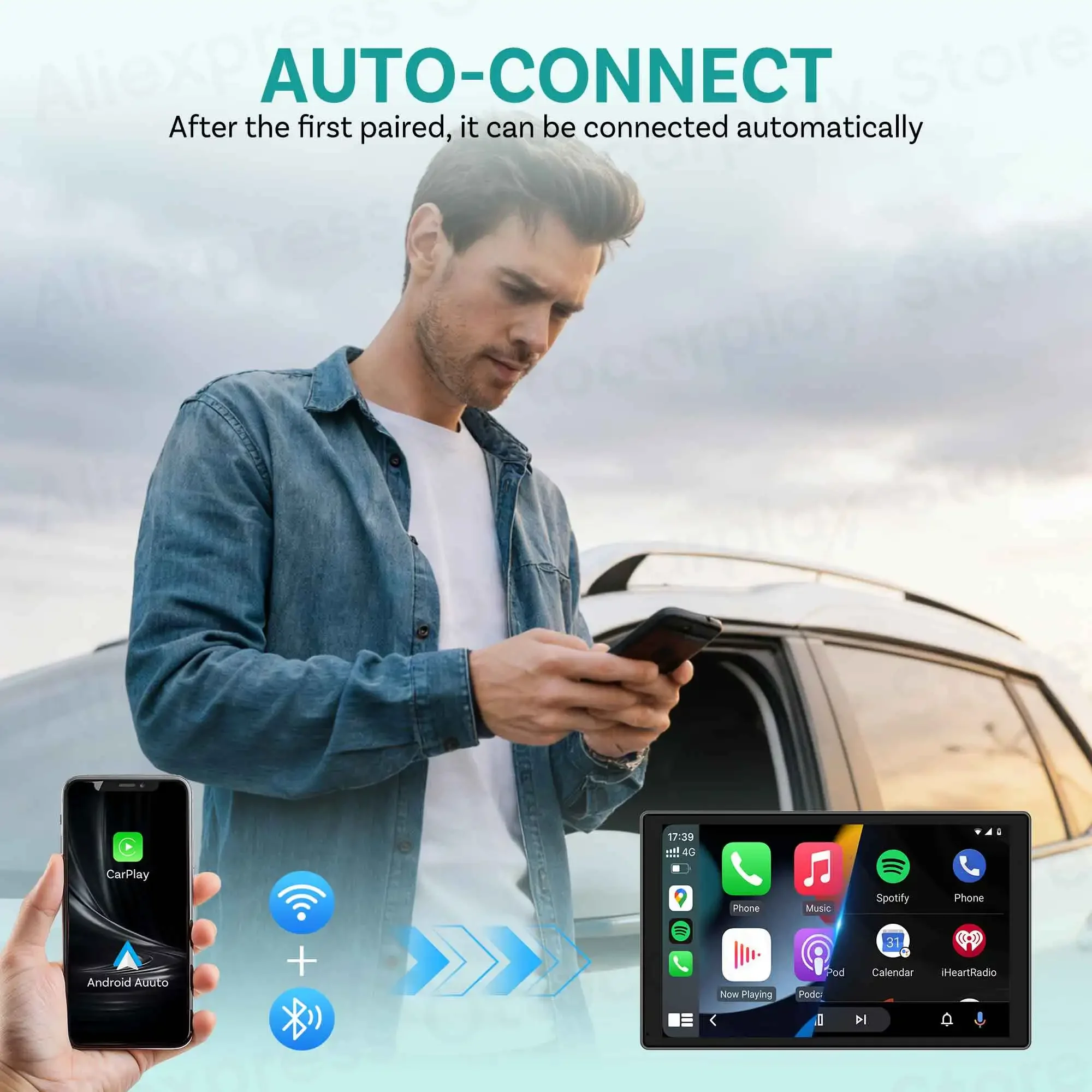OTTOCAST Mini Pico 2026 Wireless CarPlay Android Auto Adapter for iPhone & Android Phone Car Accessories for VW Toyota Ford Benz - view 6