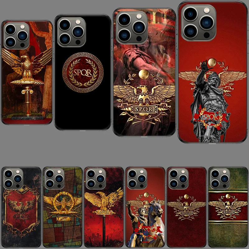 Funda para Teléfono SPQR Roman Imperial Legionv para iPhone 16E 15 Pro 14 Plus 17E 16 17 Pro Max Air 11 12 13 Mini, Antigolpes, Linda