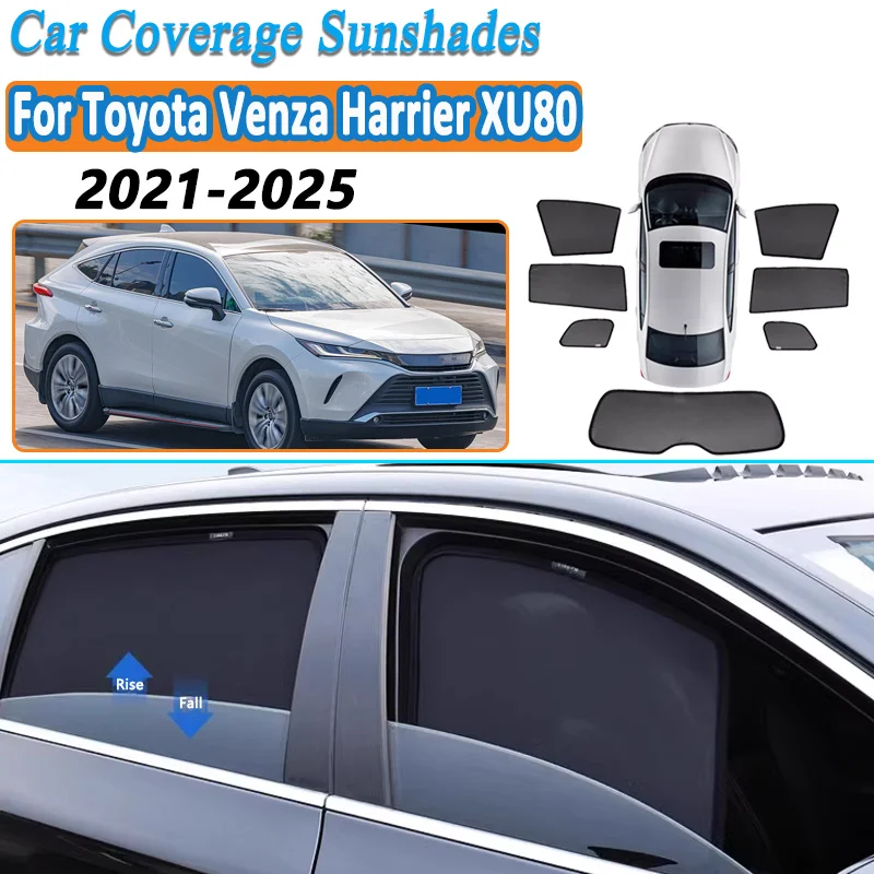 

For Toyota Venza Harrier XU80 2021-2025 Car Mesh Shades Window Sunshade Sunscreen Sun Visors Privacy Curtain Auto Accessories
