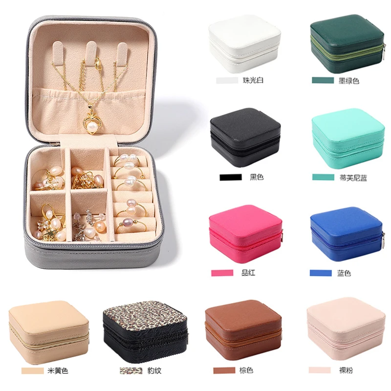 1 PC Portable Jewelry Storage Box Travel Storage Organizer Jewelry Case Earrings Necklace Ring Jewelry Organizer Display