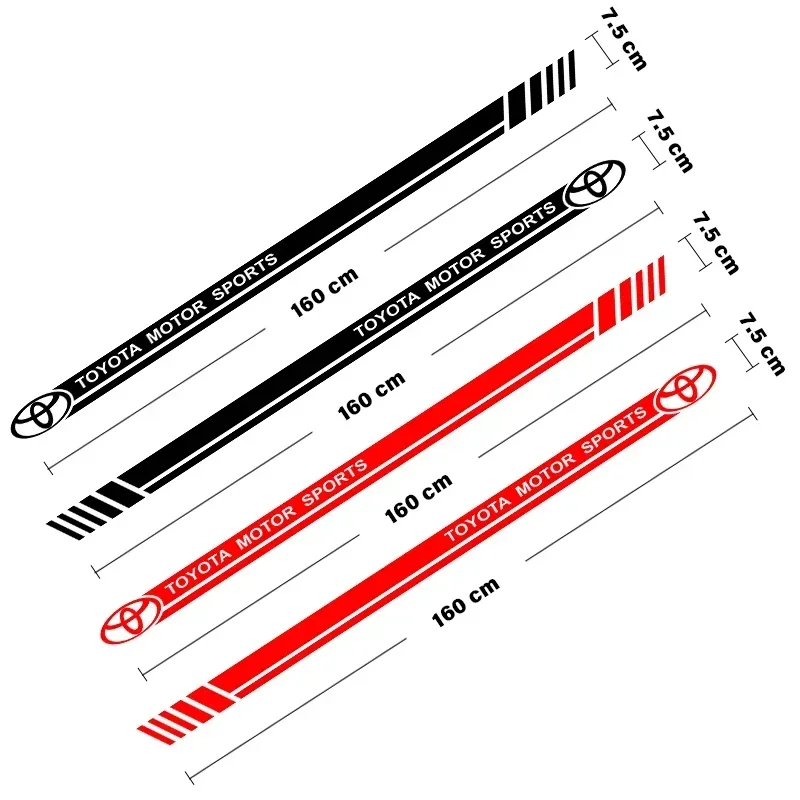 جديد سيارة الجانب شريط ملصق تويوتا رسالة ملصق الباب التصميم ملصق لتويوتا كامري كورولا Rav4 هايلكس ملصقات السيارات التصميم