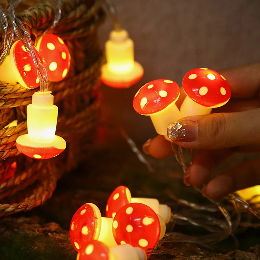 LED simulation mushroom decorative light string outdoor shopping mall lawn layout string lights