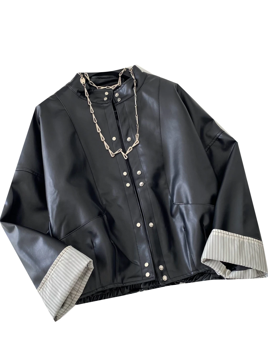 Retro American Spicy Girl Moto Jaet da donna in pelle PU allentata ort Street Sle Capispalla Top alla moda per l'autunno
