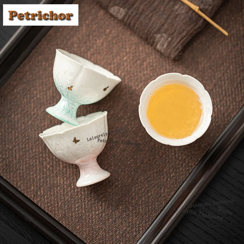 

35 мл Чайная чашка с кристаллической глазурью и цветком льда, чайная чашка в стиле дзен, набор чашек, чашка для дегустации чая, чашка для запаха Jianzhan Master, чайная посуда