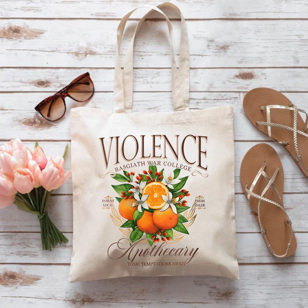 Bookish Fantasy four Wing Tote Bags Riders Basgiath War College Ladies Shopping borse di tela Violet Apothecary Book Lovers