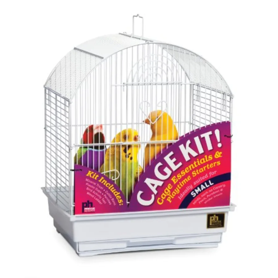 

Клетка для птиц Prevue Pet Products Round Roof - белая, для мелких птиц, простая сборка, легкая чистка и обслуживание, с подставкой.