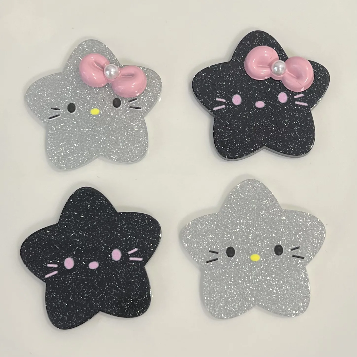 Cabujones planos de resina de dibujos animados de la serie Miniso Kitty Star, materiales para manualidades diy, dijes para hacer joyas, 2 uds.