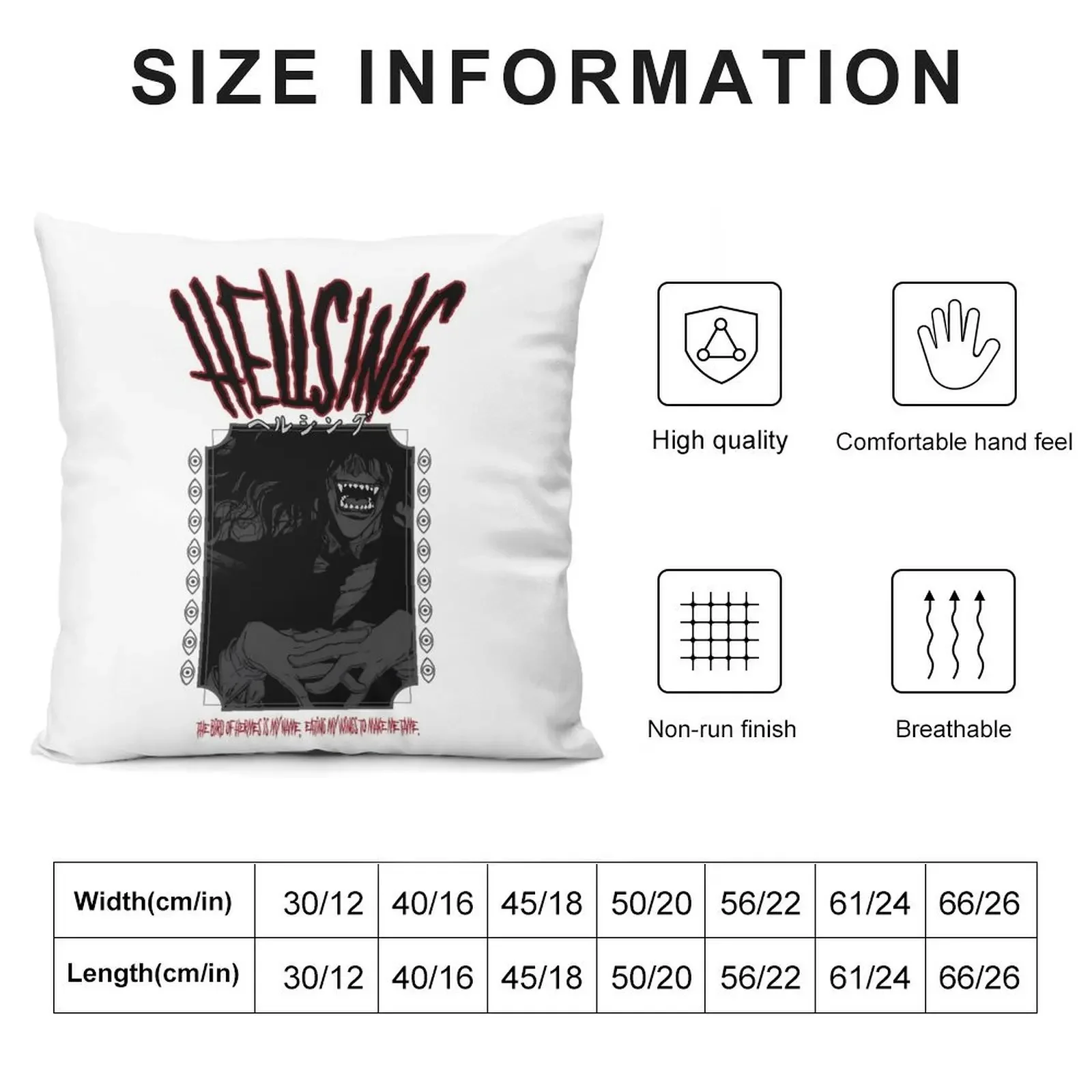 HELLSING Throw Pillow Custom Cushion christmas pillow case Luxury Sofa Cushions pillow