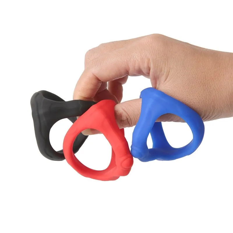 Triangle Penis Ring Cock Ring Male Chasity Cage Scrotum Bondage Ball Stretcher Delayed Ejaculation Sex Toy for Men Bdsm Sex Shop - view 5