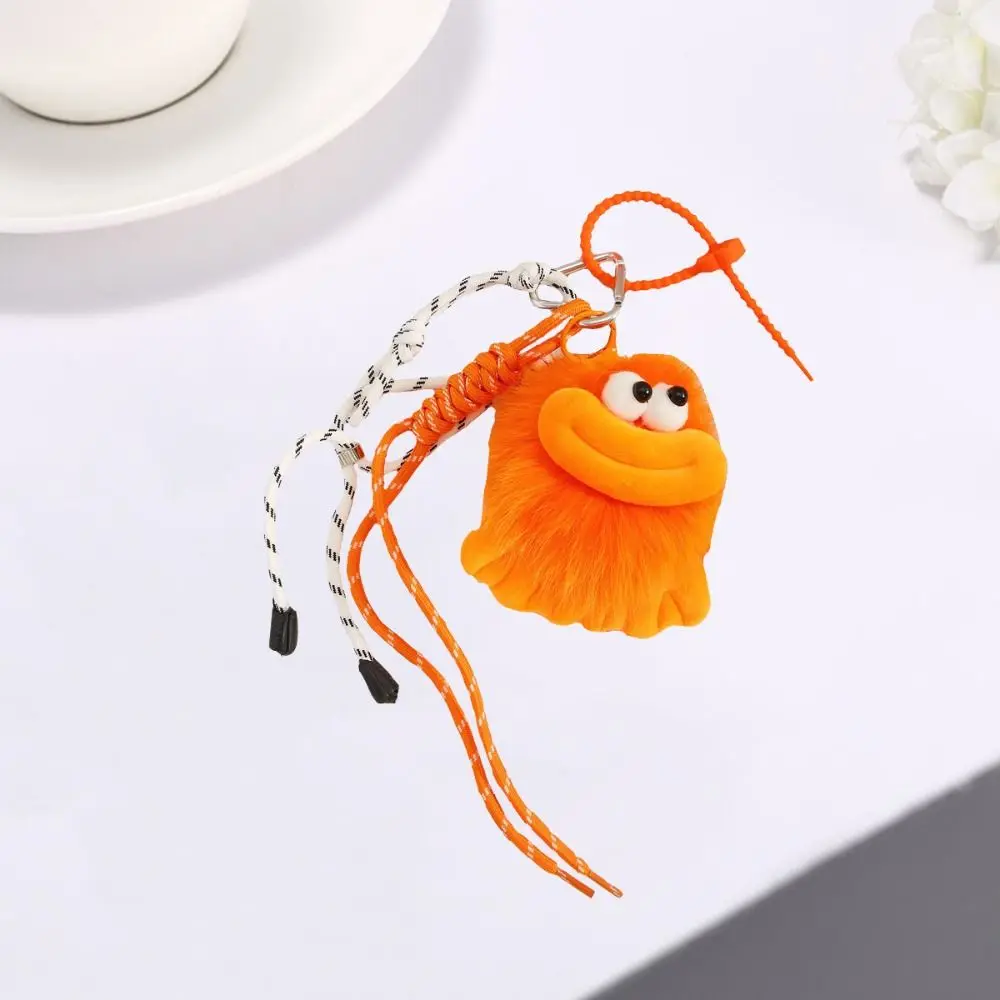 

PP Cotton Sausage Mouth Keychain Braided Rope Collection Stuffed Briquettes Keyring Fluffy Cartoon