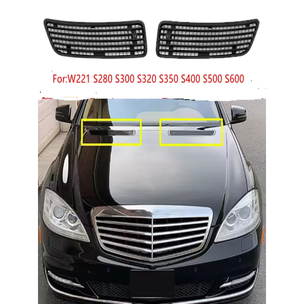 OEM; A2218800305 2218800205 For Benz Hood Left Right Ventilation Mesh Grille Cover Paintable W251 R350 W221 S300 S320 S350 S400