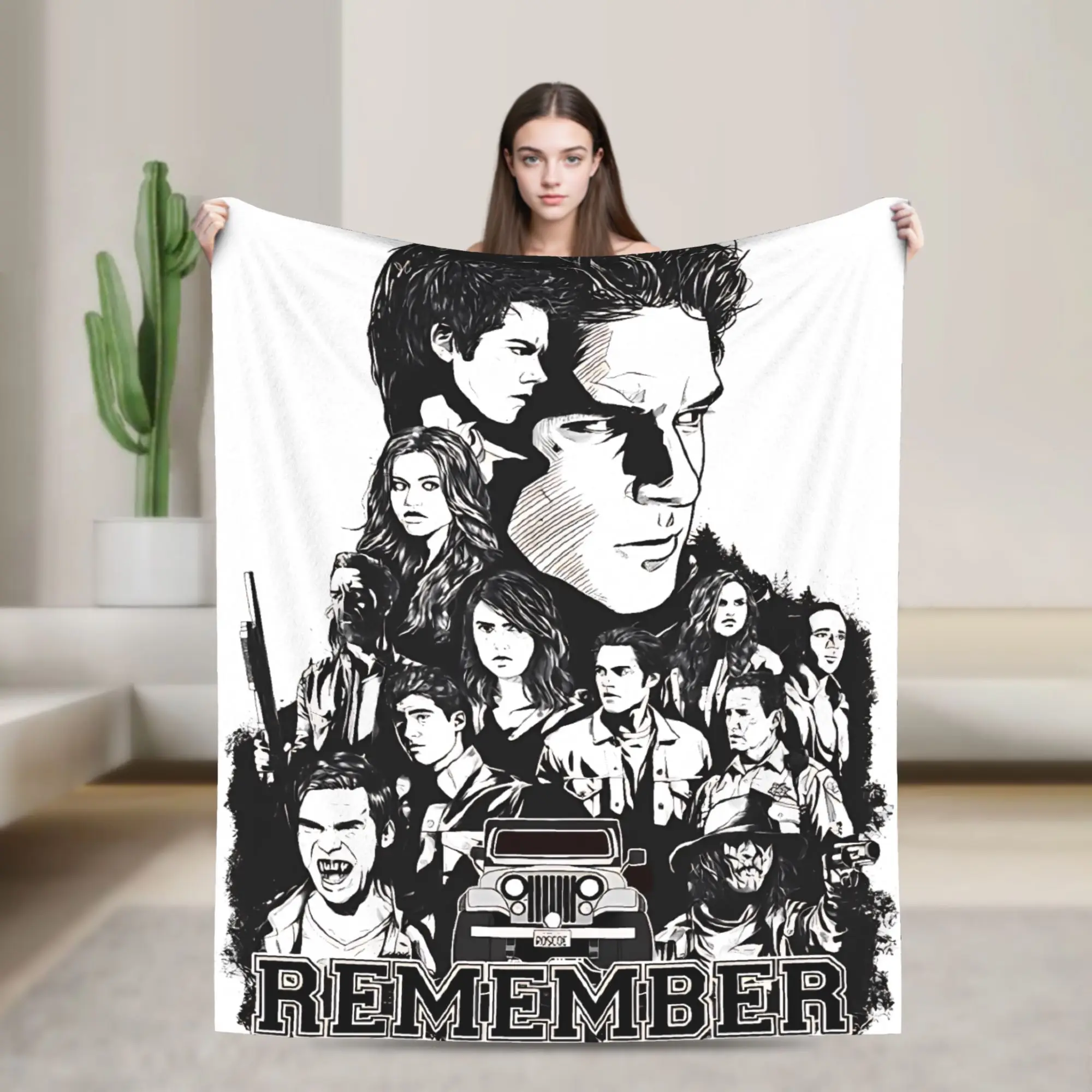 Teen Wolf Remember Blanket Quality Warm Soft  Throw Blanket Winter Camping Home Decor Novelty Bedspread