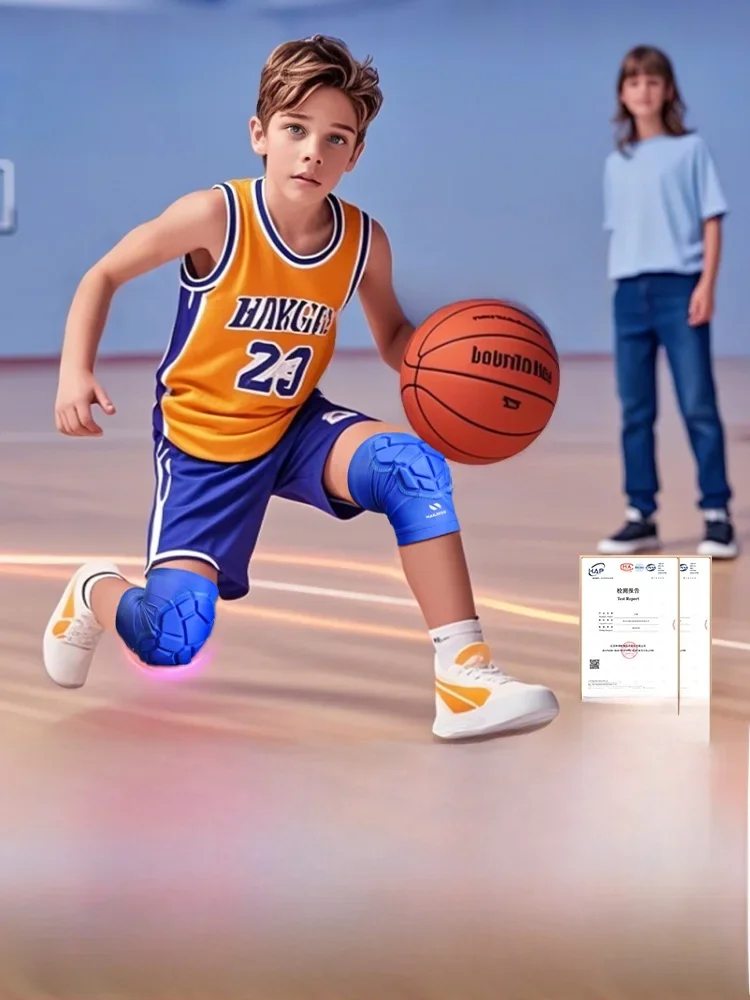 Padded Knee Pads for Baskeall And Fooall Youth Sports Protective Gear Cell Honeycomb Anti-fall Kneecap Covers Teens