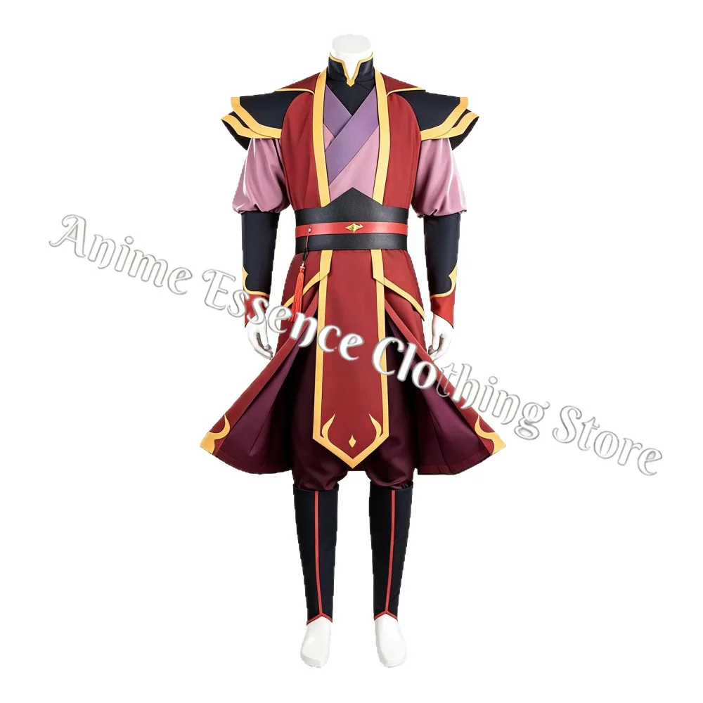 Anime Zuko Cosplay Costume Top Pants Coat Belt Costume Movie Roleplay Clothing Disguise Adult Outfits Halloween Carnival Suit - view 3