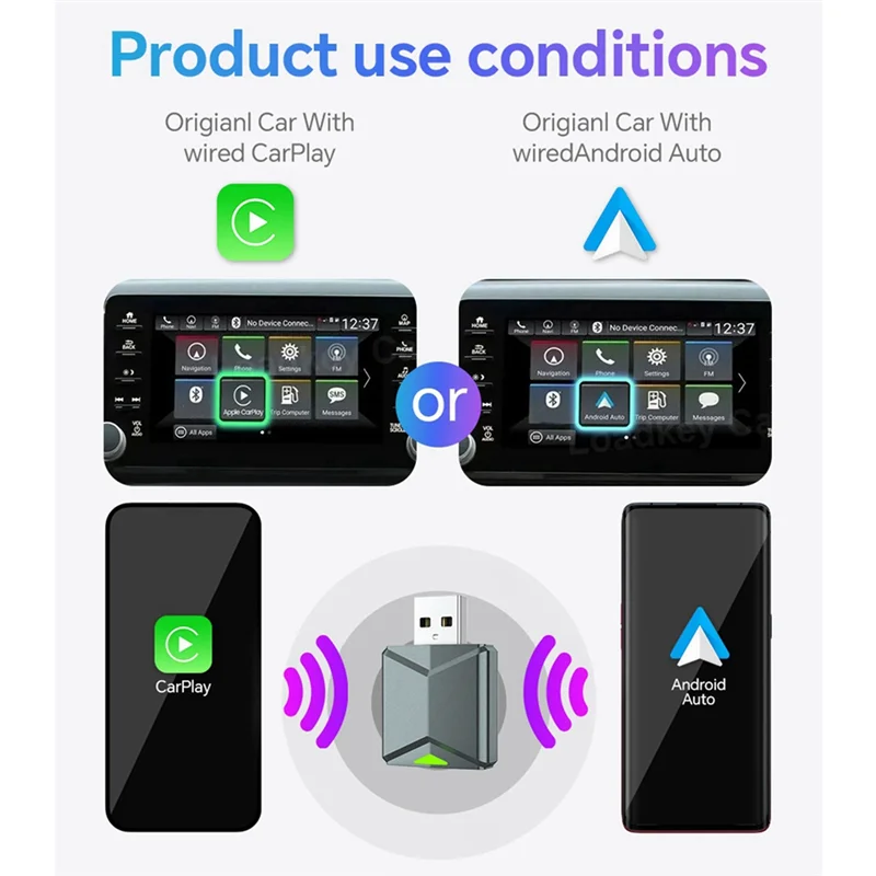 

Mini Adapter 2In1 Mini Carplay Box Smart Mini Box Plug Fast Wired Towireless Carplay-A08Q