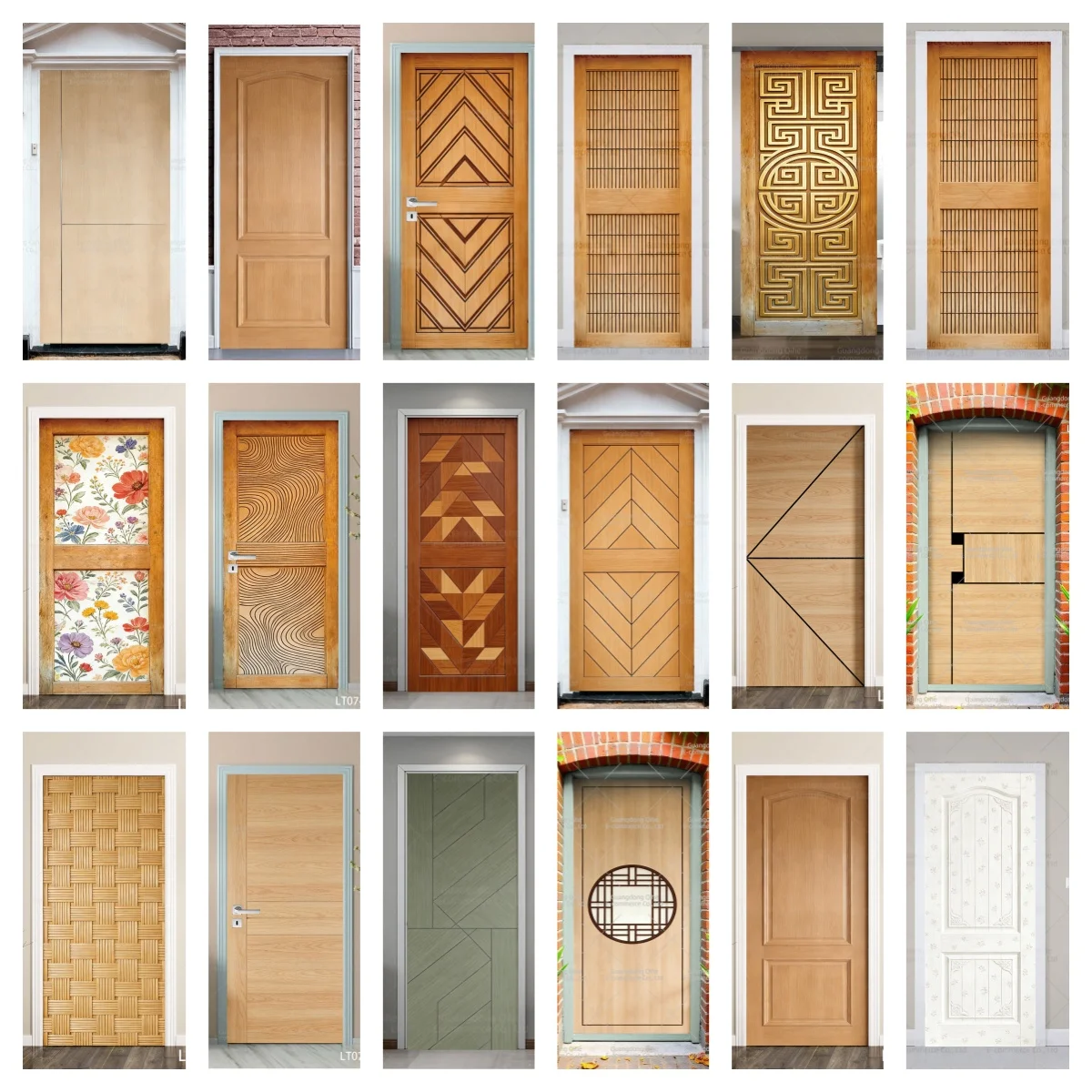 Retro Wooden Design Door Wrap Self Adhesive 3D Realistic Vintage Wood Door Cover Sticker Removable Door Decal Mural for Home