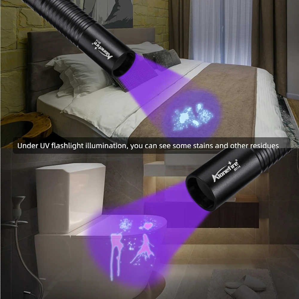 Mini UV Flashlight 365nm Type-C Rechargeable Ultraviolet Blacklight Pet Urine Tinea Ore Ink Dryer Fluorescer Detector - Image 2