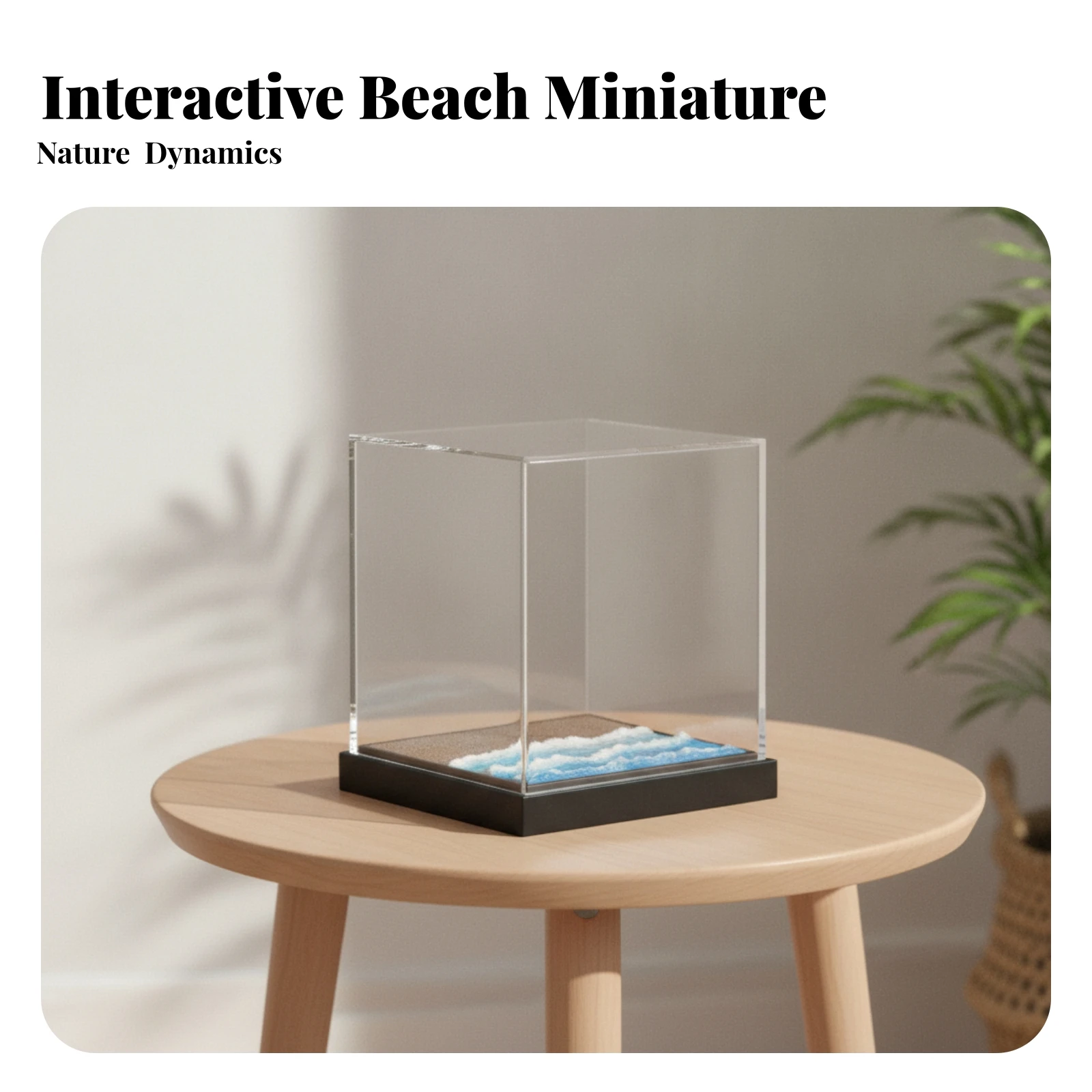 

Beach Diorama Cube-Shaped Diorama Display Box Miniature Display Case Transparent