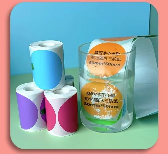 Etichetta a colori circolare per stampante Marklife P50 Phomemo M110 / M220 / M200, QLabel E210 Clabel 221B adesivo termico bianco e colorato