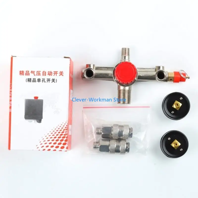 

24TD 90-125psi Air Compressor Pressure Switch Manifold Relief Regulator Gauges