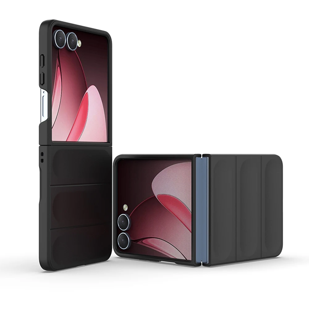 Luxury Business Frosting Hard Phone Case for Samsung Galaxy Z Flip 7 6 5 4 3 Thickened Soft Shockproof Bumper Protective Cover