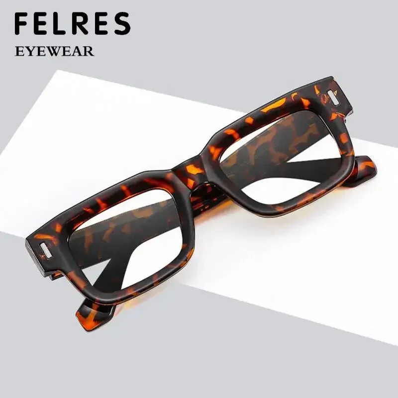 FELRES Men Women Thick Frame Anti Blue Light Reading Glasses Classic Square Glasses Presbyopia Eyeglasses Goggles