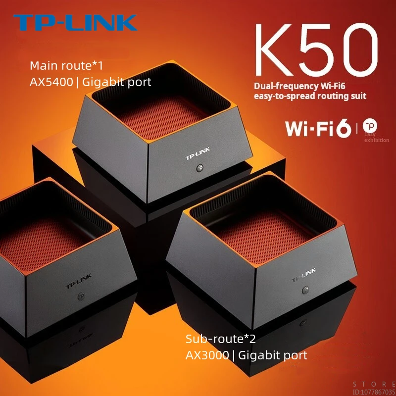 

TP-LINK Whole House WiFi6 Router, Distributed Three-piece K50 Gigabit Wireless Dual-band, Suitable for Villas, Plug and Play