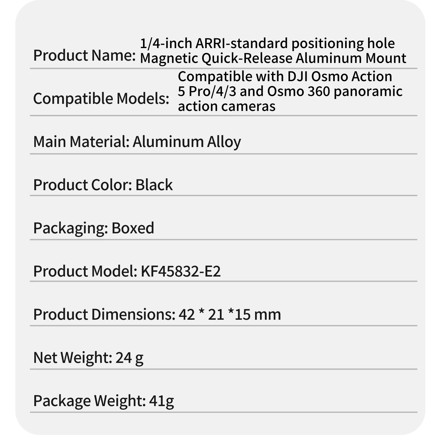Magnetische Schnellwechselhalterung für DJI Osmo Action 5 Pro 4 3 360 Kamera 1/4 ARRI Schraubbasis Doppelklauen-Halterung 360-Grad-Rotationsadapter – Detail 13