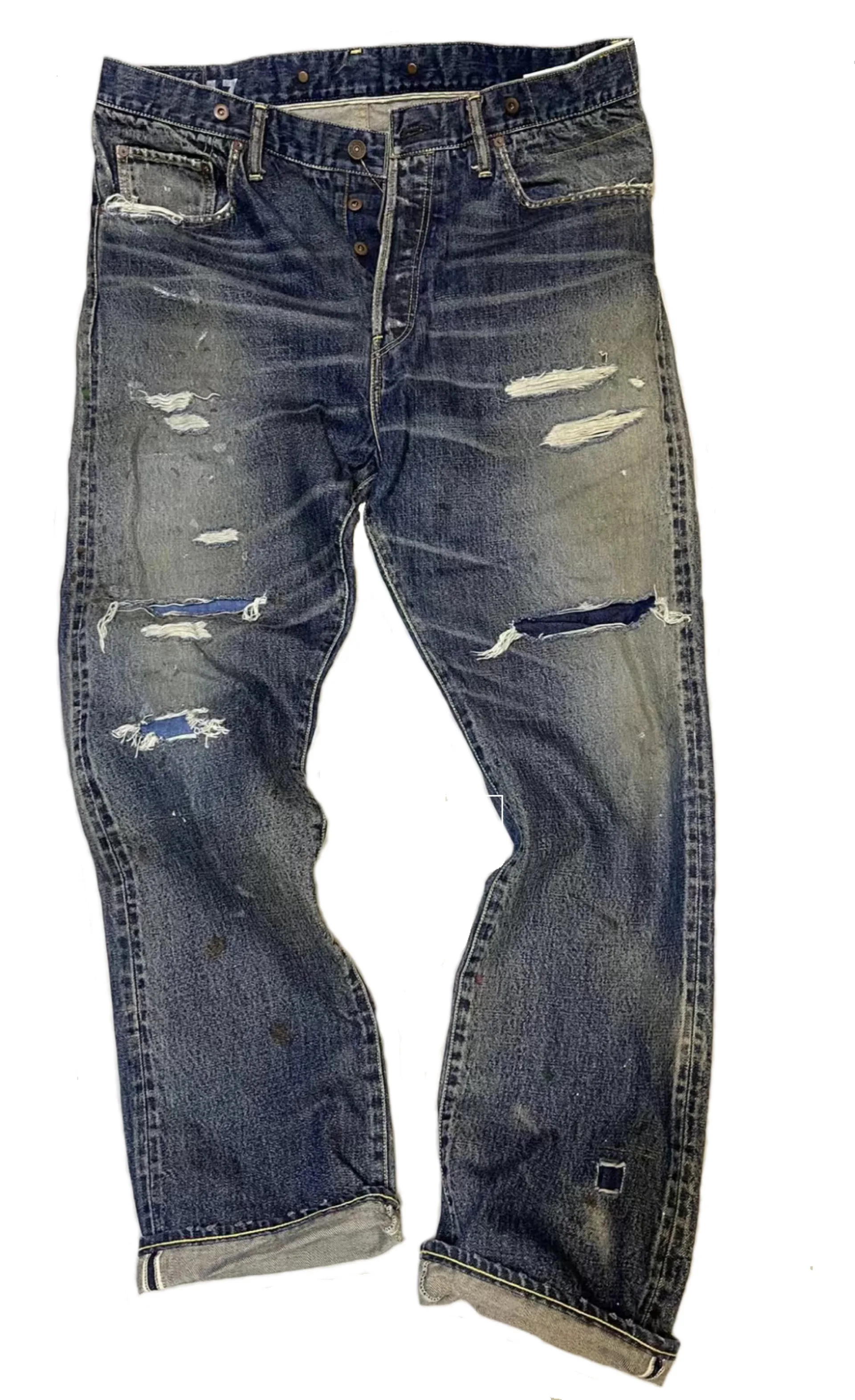 

Мужские джинсы с ремешками VISVIM 20SS SOCIALSCULPTURE 15DAMAGED-17D17, коллекция 2026 года