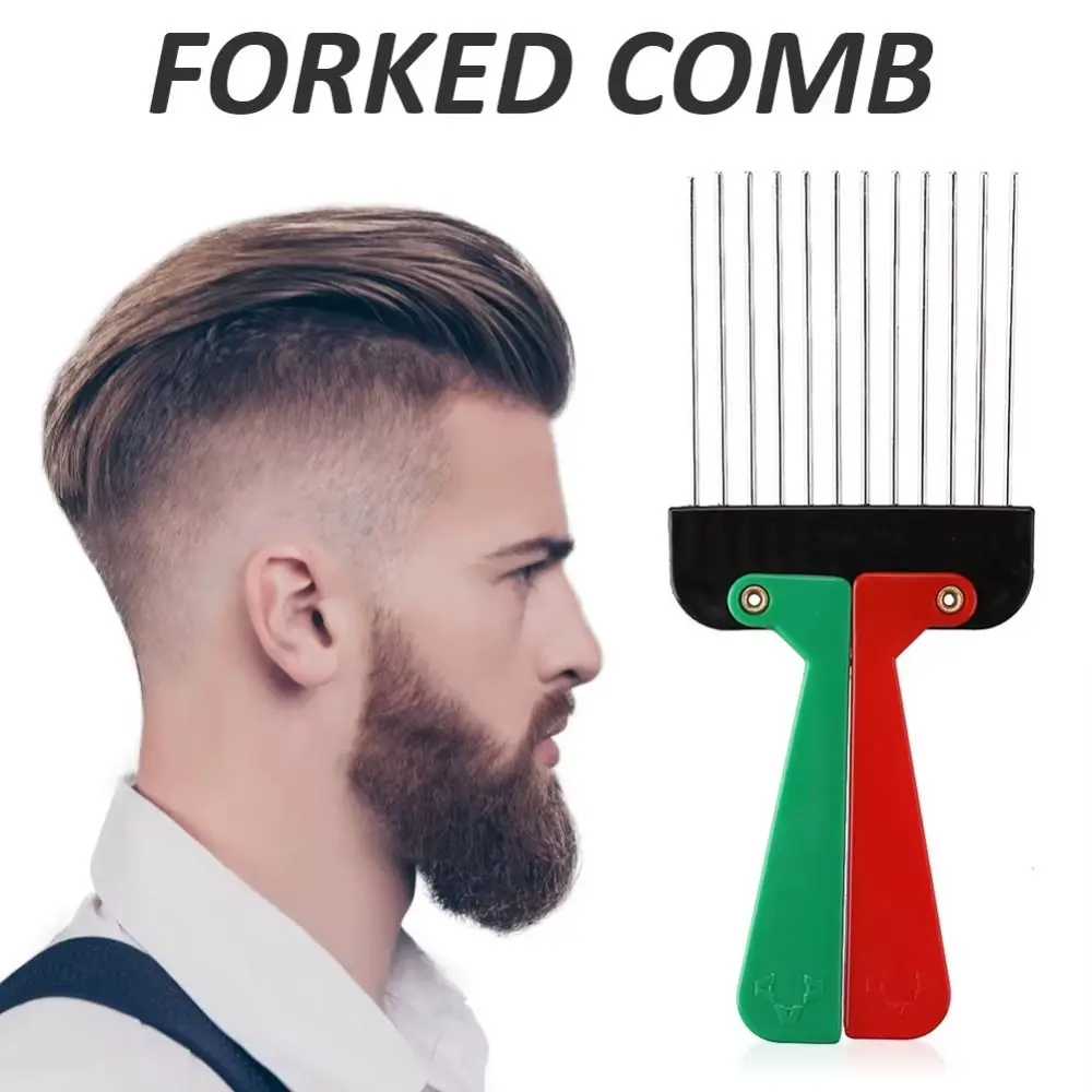 Multi Use Foldable Afro Combs Black Metal Metal Hair Comb Durable Large Teeth Back Comb Brush Men's Styling
