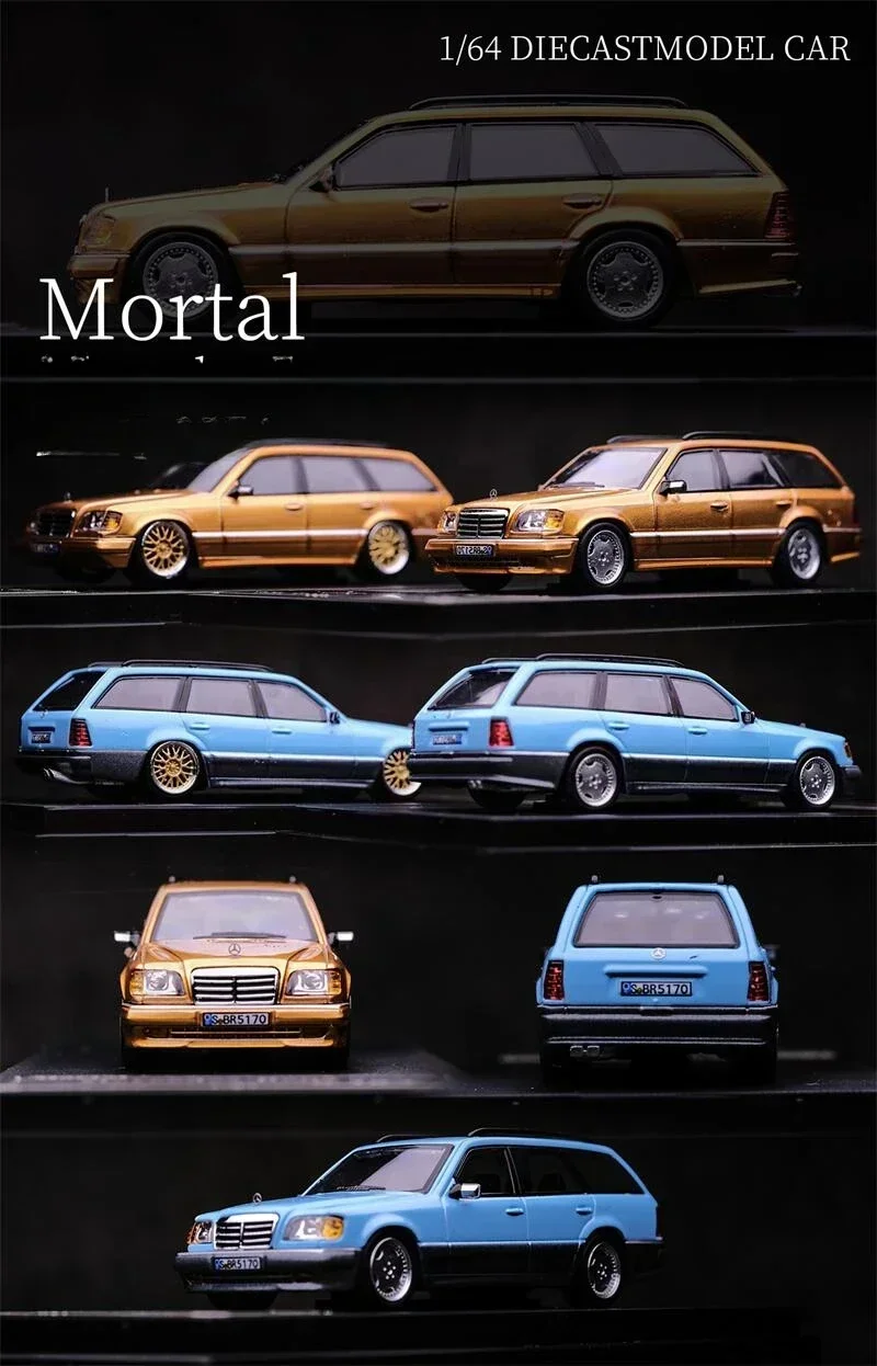 

Mortal 1:64 S124 Wagon Lake Blue/Gold Limited299 Литая под давлением модель автомобиля