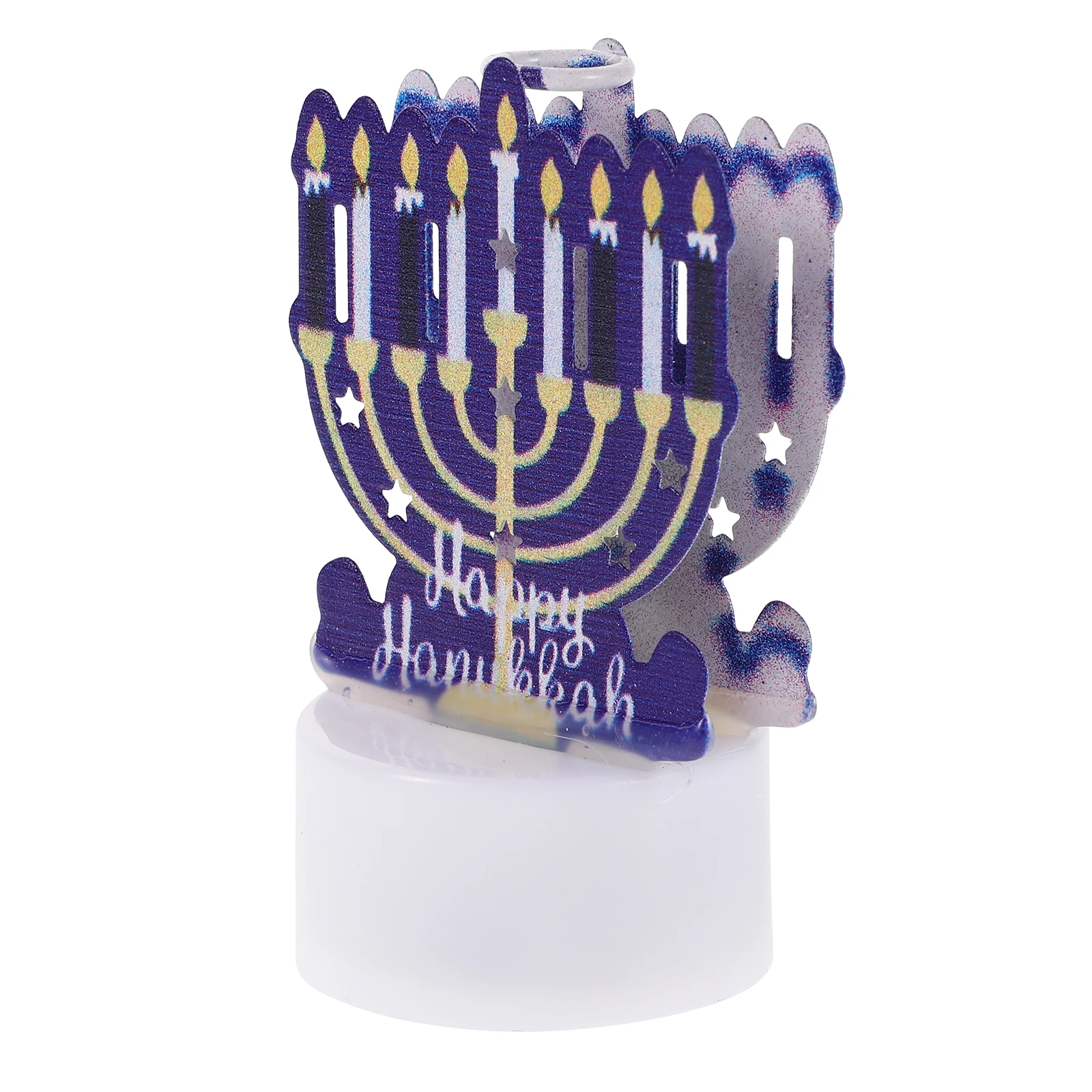 

Led Menorah Flameless Candles Hanukkah Tea Lights Electric Lighting Decor Mini -Operated Blue Star Of David Candles