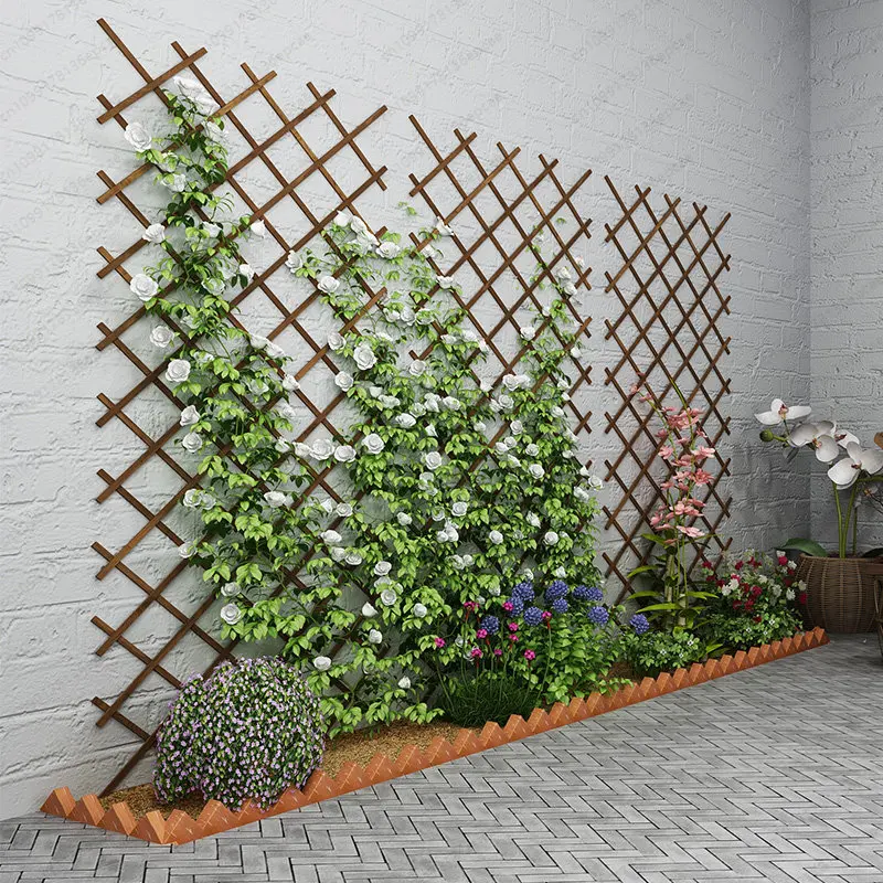 trellis mountain turtle flower trellis plant climbing net wooden fence fence telescopic flower climbing frame