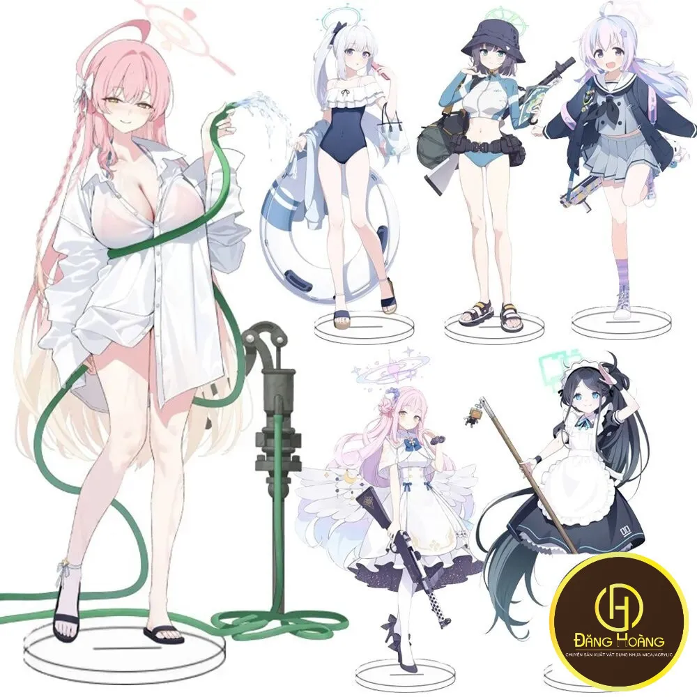 Blue Archive Anime Cartoon Stand Model Plate Figure Misono Mika Shirasu Azusa Yutori Natsu Decorative Accessories Keychain