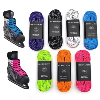 84/96/108/120 polegadas cadarços de skate de hóquei dupla camada trança extra reforçada ponta encerada para sapatos de hóquei no gelo acessórios de hóquei