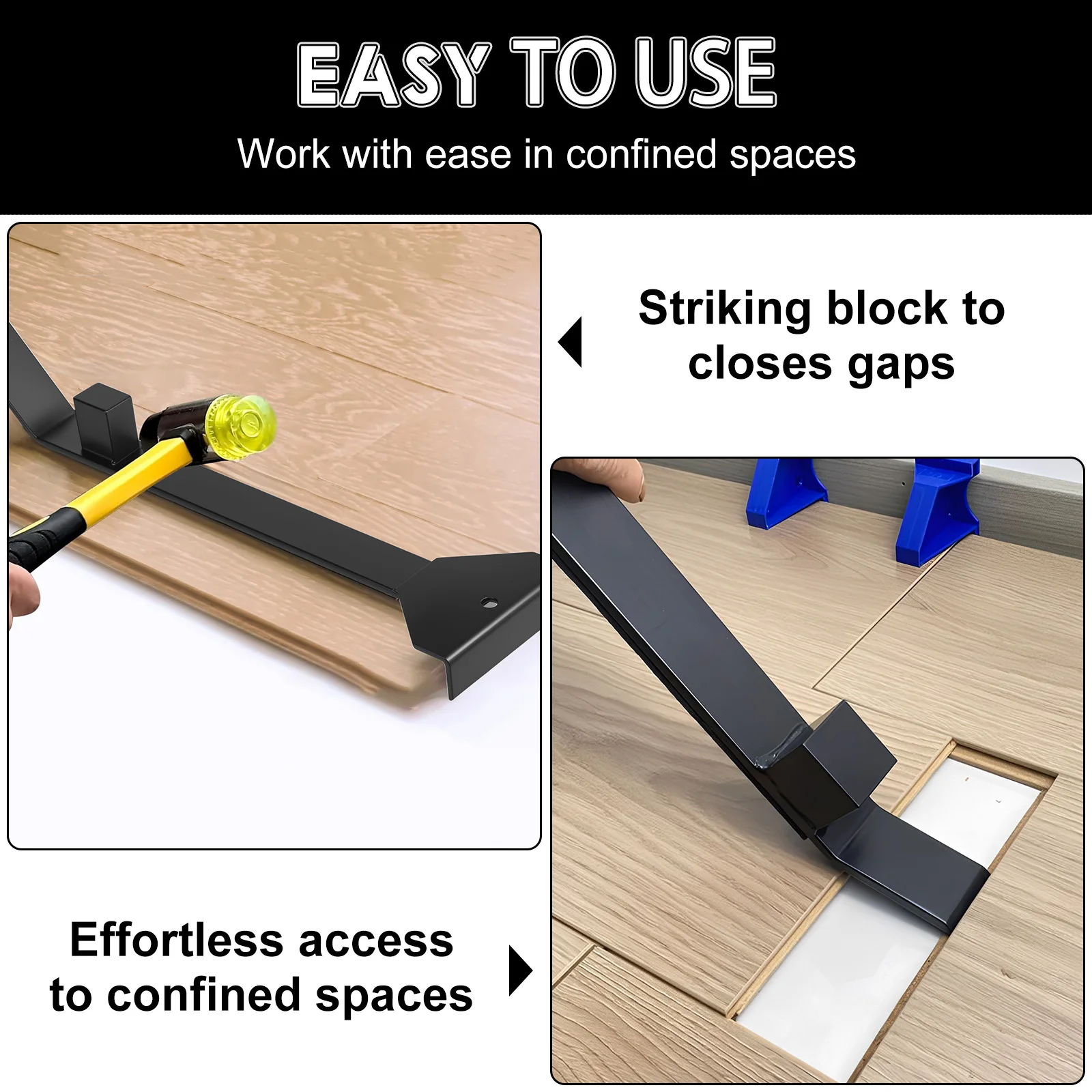 Multi-purpose Pull Bar and Pry Bar A3 Steel Heavy Duty Pull Bar Flooring Tool for Wood Floor Vinyl Plank LVT/SPC and Solid Floor