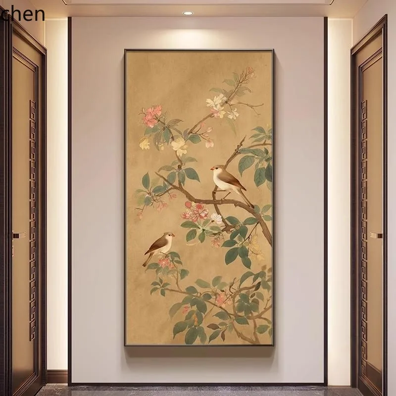 YFY  entrance to the  facing the door mural song dynasty aesthetic vertical  painting tea room study zen hanging painting