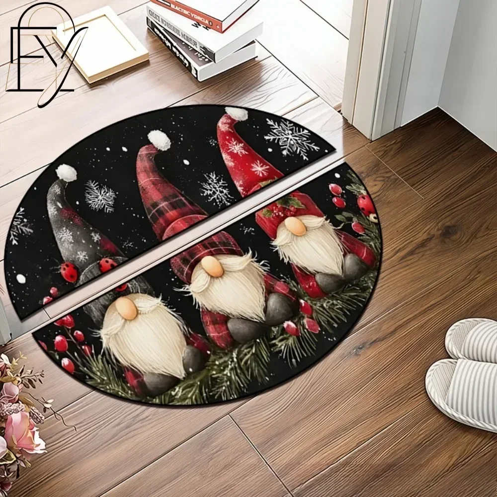 2PC Semicircle House Children's Mat Door Mat Carpet in The Living Room Floor Mat Diatomite Front Door Mat