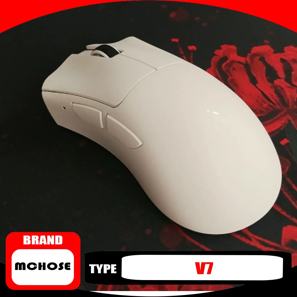 MCHOSE V7 Wireless Gaming Mouse Tri-mode PAW3395 Right-hand Ergonomic 59g Pterosaur 500mAh Esports Office Medium Hands Durable