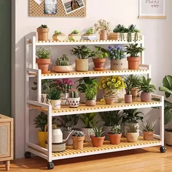 Multi-Layer Plant Stand Mobile With Wheels Flowers Rack Indoor Outdoor Plant Display Rack Flower Pot Holder Planter Organizer