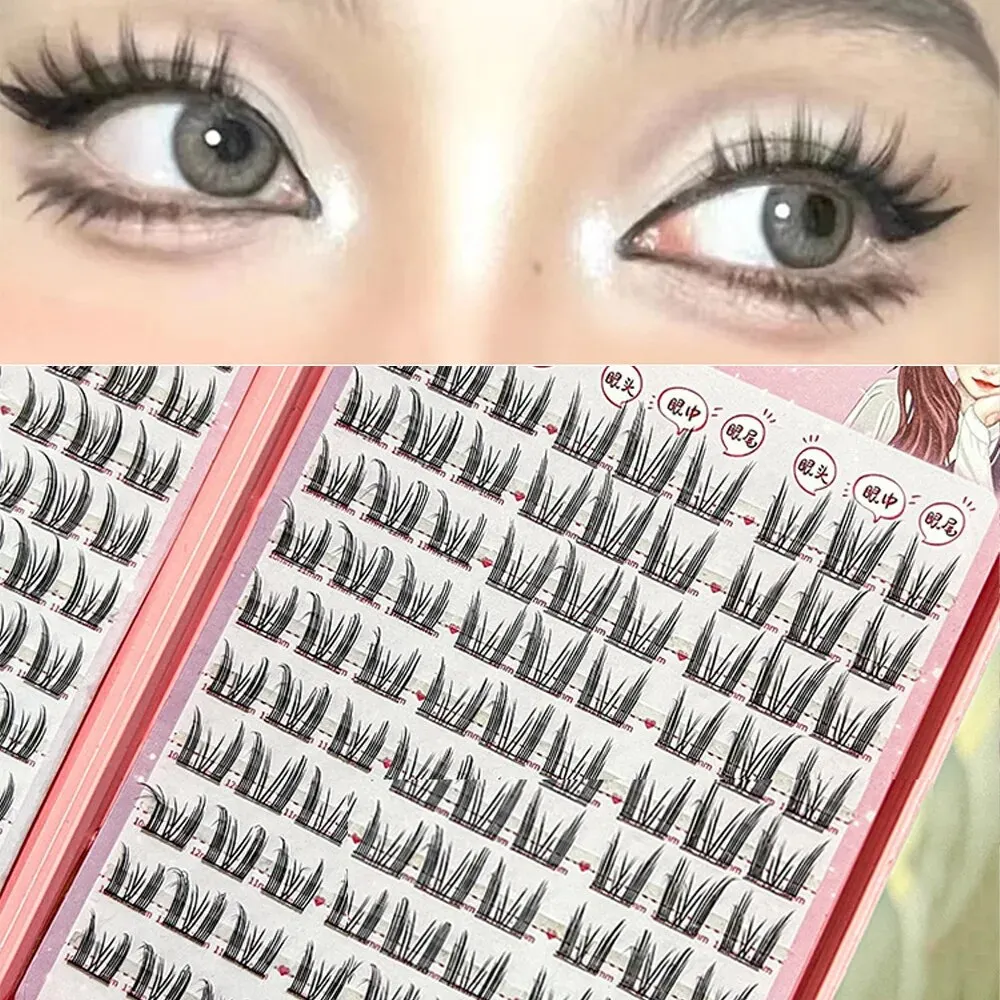 BQI Lazy Cat Elf Eyelashes Book 180pcs Large Capacity Enlarge Your Eyes Naturally DIY Lash Clusters with Glue Set