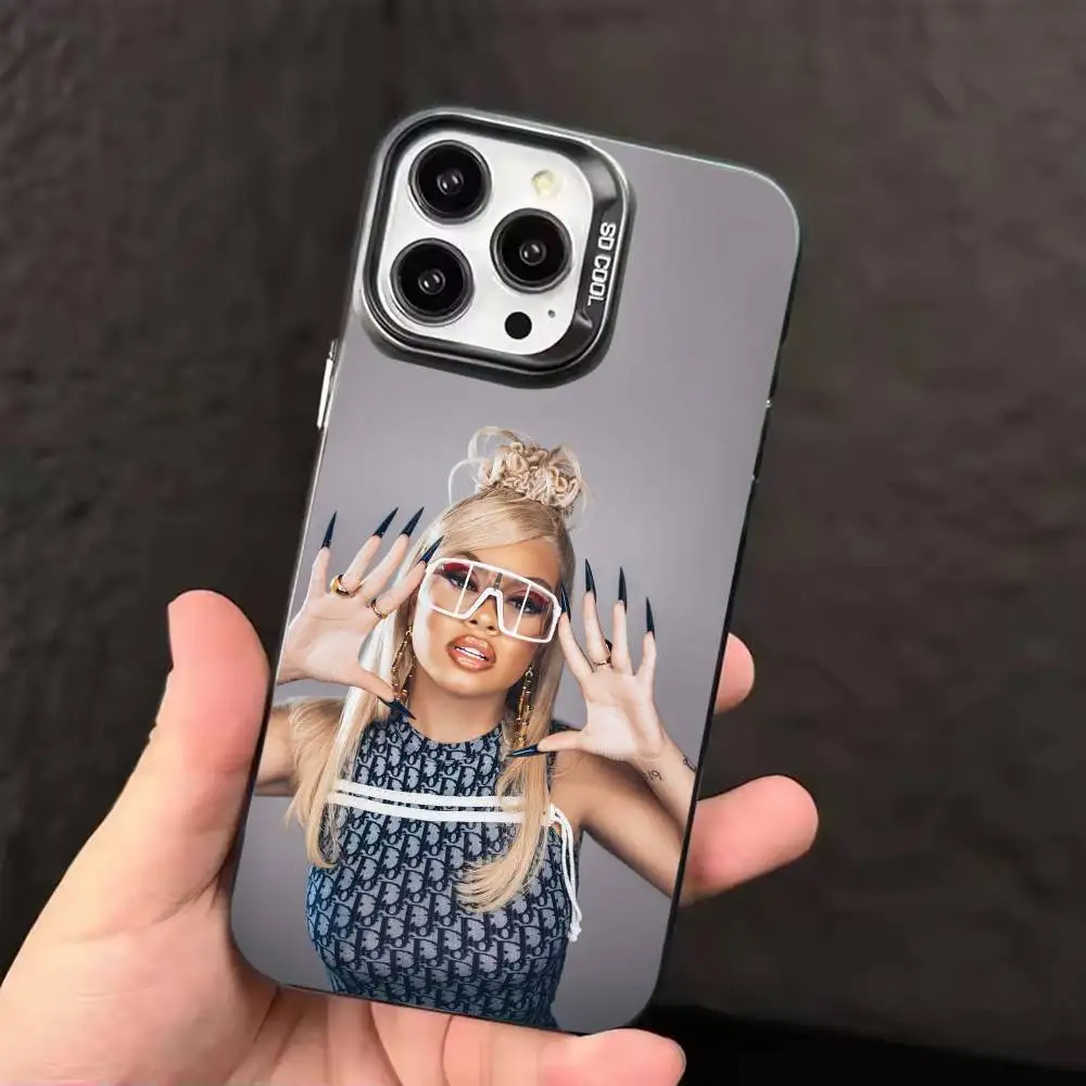 Latto Big M-Mama R-Rapper  Phone Case For iPhone 17 16 15 14 13 12 11 Pro Max Plus Silver candy Matte Cover