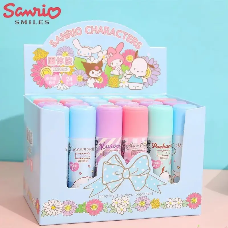 

Sanrio Solid Adhesive Student Stationery Cute Glue Stick Cartoon My Melody Kuromi High Viscosity Strong Handmade DIY Kids Glue